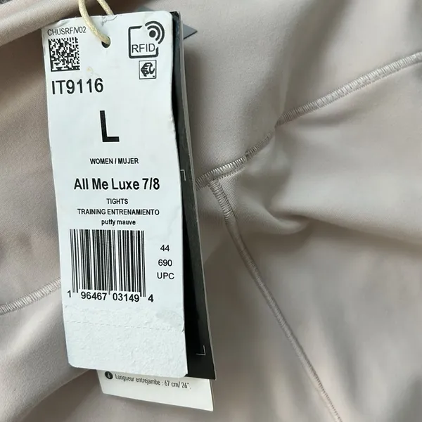 Adidas adidas All Me Luxe Hose 7/8 color is PUTTY MAUVE, Size Large, NWT - Image 6