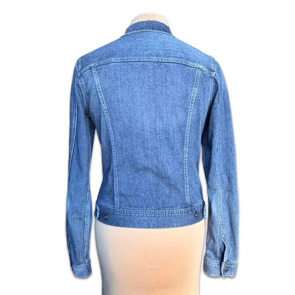 AG Adriano Goldschmied Denim Jacket Blue Fitted Stretch Size Large‎ Elevated - Image 4