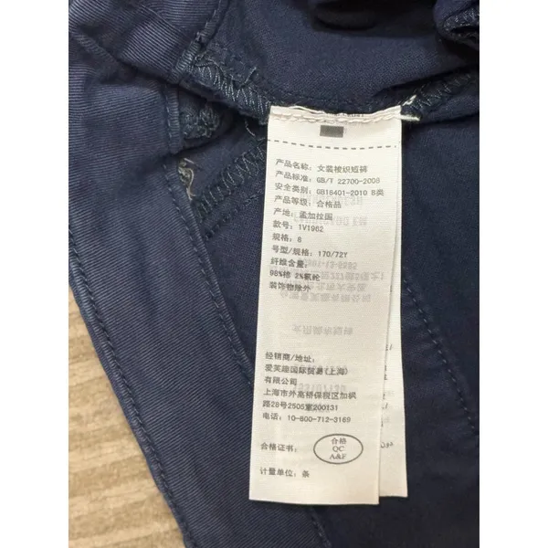 Y2K A&F Low Rise Cuffed Fishermen Shorts Blue Chino White Moose Indie Prep Sz 8 - Image 5