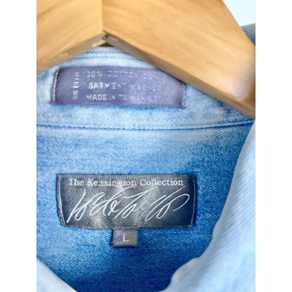 Women’s Oversized Denim Sun Faded Size XL Button Up Cotton Shirt Reg/Tall* - Image 7