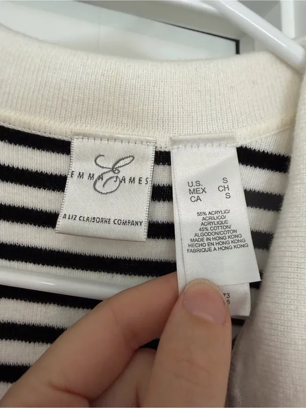 Vintage Emma James Sleeveless Striped Polo Tank - Image 2