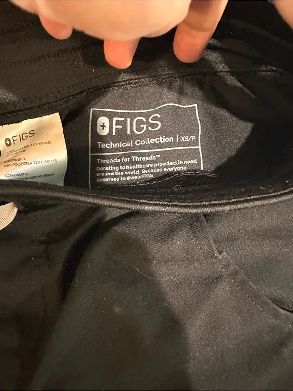 FIGS Technical Collection High Waisted Black Cargo Jogger Scrub Pants XS Petite - Image 5
