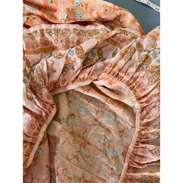 Petal + Pup womens maxi dress size 4 orange print long sleeve v neck tiered - Image 10