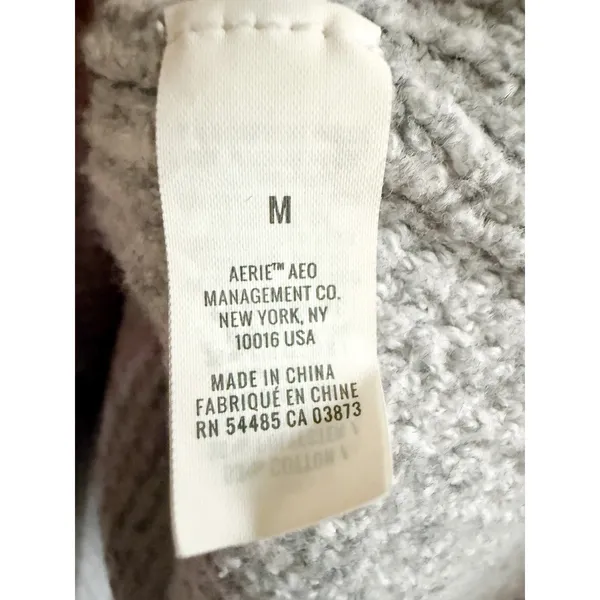 Aerie | EUC CozyUp Waffle Sweater Hoodie in Gray Oversized | Sz M - Image 8