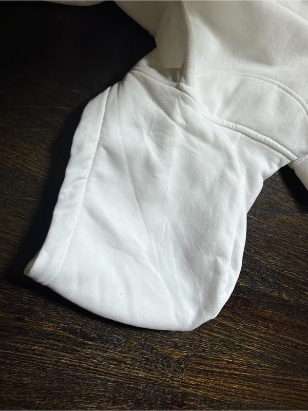 H&M White Full Zip Hooded Sweatshirt Large - Image 8