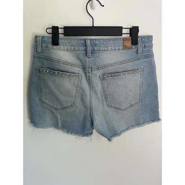 GOGO‎ jeans USA 9/29 GOGO-850-R Shorts Light Wash Bedazzled Cut Off Distressed - Image 2