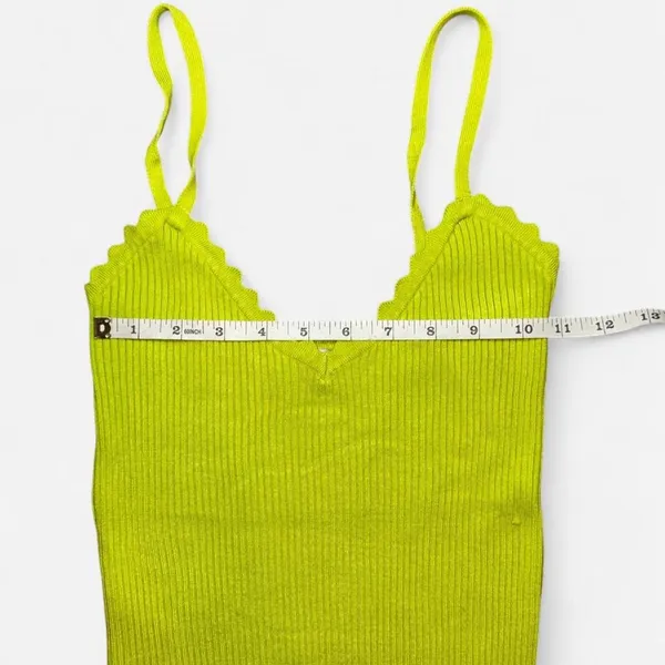 Urban Outfitters Lime Green Knit Sweater Bodycon Midi Dress w/ Spaghetti Straps - Image 5
