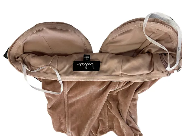Lulu’s Luxurious Life Blush Pink Velvet Strapless Bodysuit - Image 9