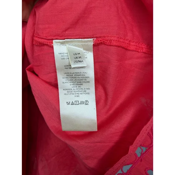 NEW Maeve for Anthropologie Red Coral Eyelet Tank Top Size Medium - Image 2