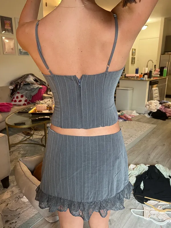 Princess Polly Gray Pinstripe Set - Image 2