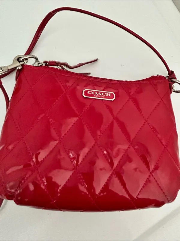 Coach Poppy Gloss Red Mini Purse - Image 4