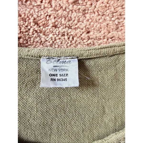 Belma New York Oversized Cotton Tunic Dress One Size Pistachio Green Boho Artisa - Image 2
