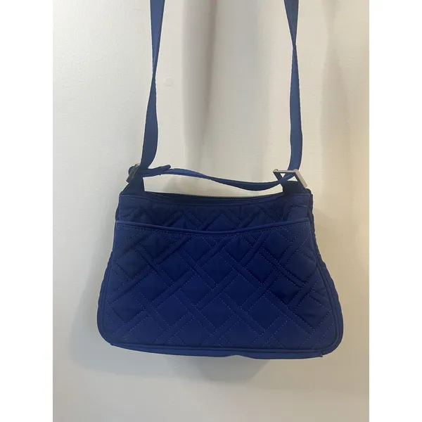 Vera Bradley Crossbody Bag Womens Navy Quilted Adjustable Strap Front Zip Pocket - Image 8