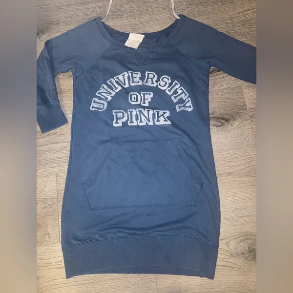 Victoria’s Secret OLD PINK Early 2000’s University of PINK MINI Sweatshirt Dress - Image 2