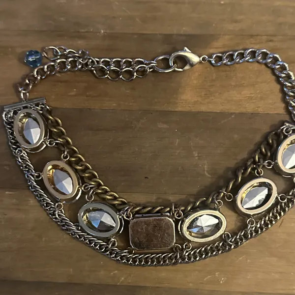 Vintage Chunky Gemstone Statement Collar Necklace Multiple - Image 4