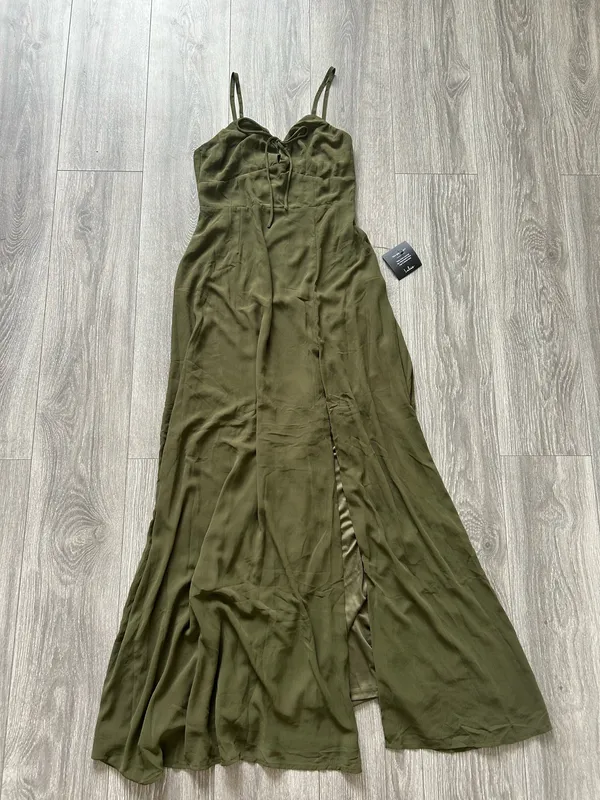 Lulus New Marveled Beauty Olive Green Sleeveless Tie-Front Maxi Dress Medium MSRP $89 - Image 6
