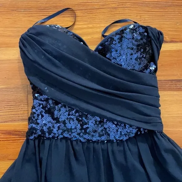 Chi Chi London Navy Sequin Evening Gown Women’s Size 2 NWT Prom Formal - Image 12