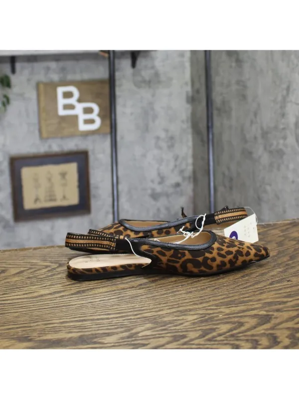 NWT A New Day Slingback Bow Flats Pointed Toe 94303553 Cheetah Brown Multi 6M - Image 7