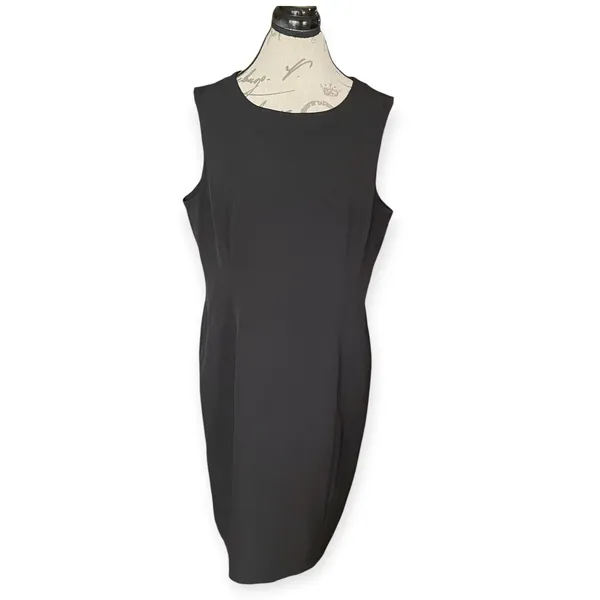 Kasper Dress Black Midi Sleeveless - Image 2