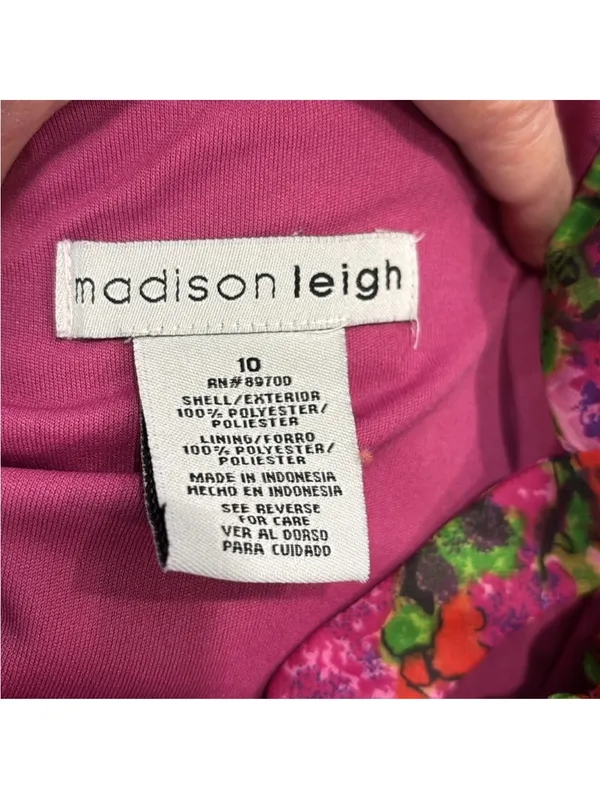 madison leigh Purple Floral Ruffle Halter Midi Dress with Pink and Green Accents - Image 2