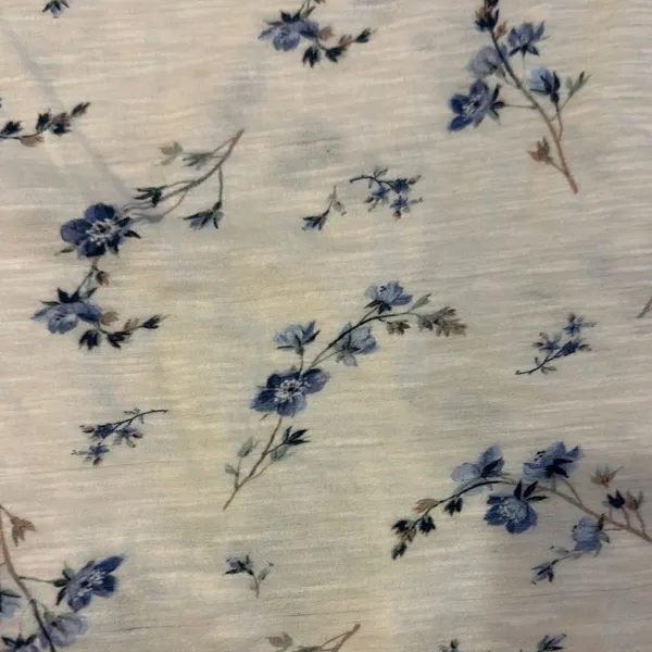 Rebecca Taylor Women’s Blue Floral Ruffle Sleeve Top - Size XS - Image 3