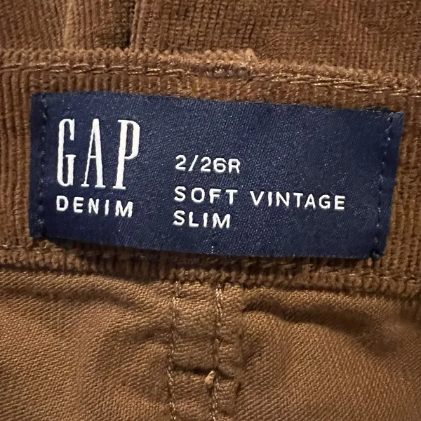 New Gap Women’s Corduroy Pants 2/26R Slim Leg‎ Rust - Image 3