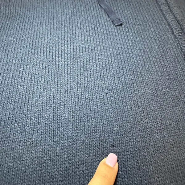 Athleta Cozy Navy Hooded‎ Zip-Up Sweater Casual Comfort Layering cable knit - Image 6