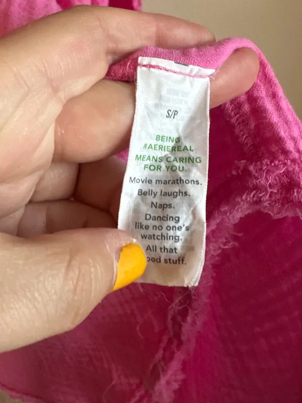 Aerie Pool-to-Party Pink Gauze Oversized Button Down Shirt - Image 8