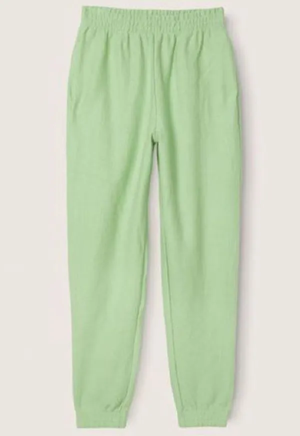 Green ribbed Fleece High Waist Jogger - Image 3