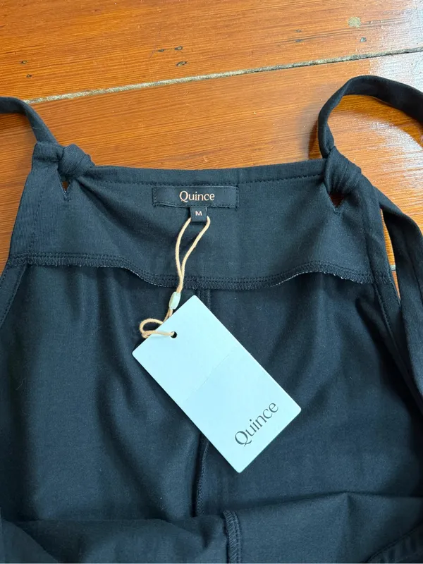 NWT Quince Organic Cotton Maternity Overalls Adjustable Straps Sz M 🧡🍄 - Image 8