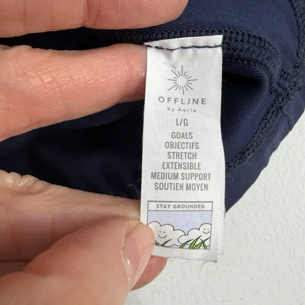 OFFLINE By Aerie‎ L Large Goals Mesh V-Neck Sports Bra Racerback Medium Support - Image 11