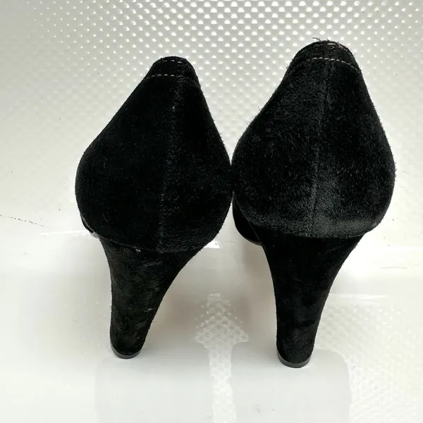 Steve Madden 4” Heel Women’s 8 Black Peep Toe Goth Vamp Dark Romantic Academia - Image 4