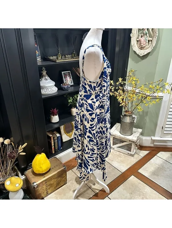 Alexis for Target Asymmetrical Botanical Blue Dress – Size M - Image 7