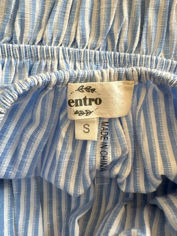 Ruffle Striped Top Blue - Image 3
