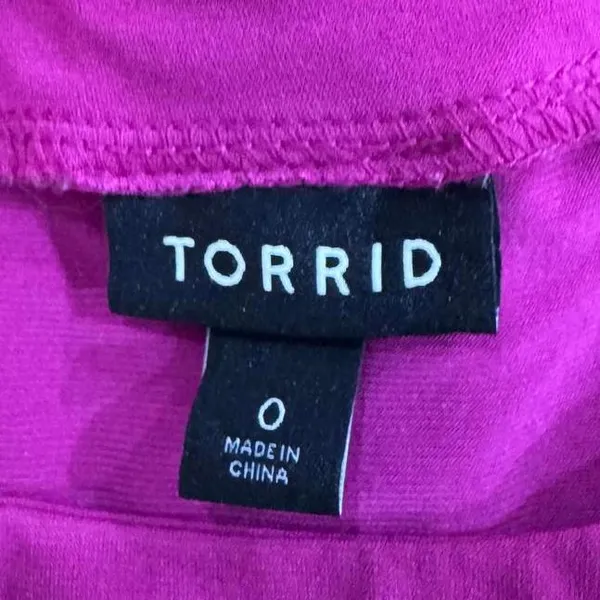 Torrid Fuschia Studio Knit Choker Surplice Babydoll Top Size 0 (12) - Image 7