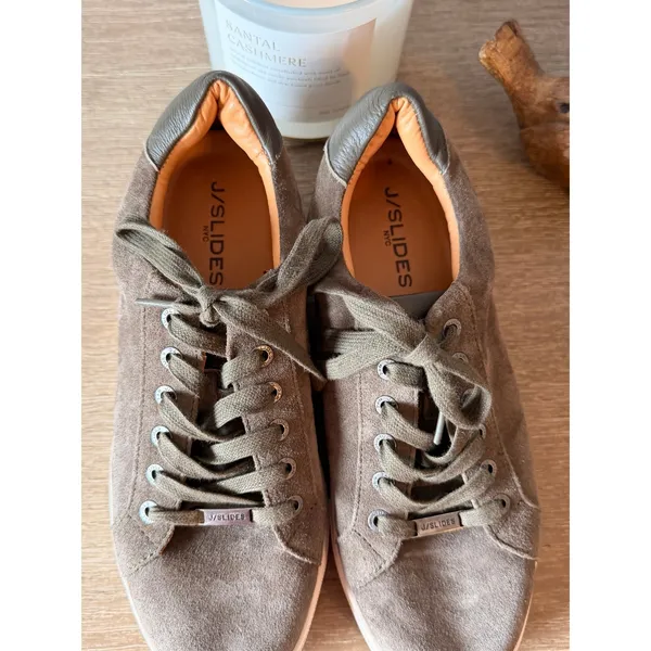 J/Slides NYC Platform Suede Sneakers Womens‎ Olive Green Size 9 - Image 3