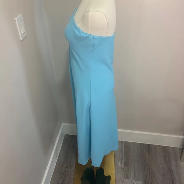 See You Monday Los Angeles Bright Blue Strapless Tube Maxi Dress Large - Image 2
