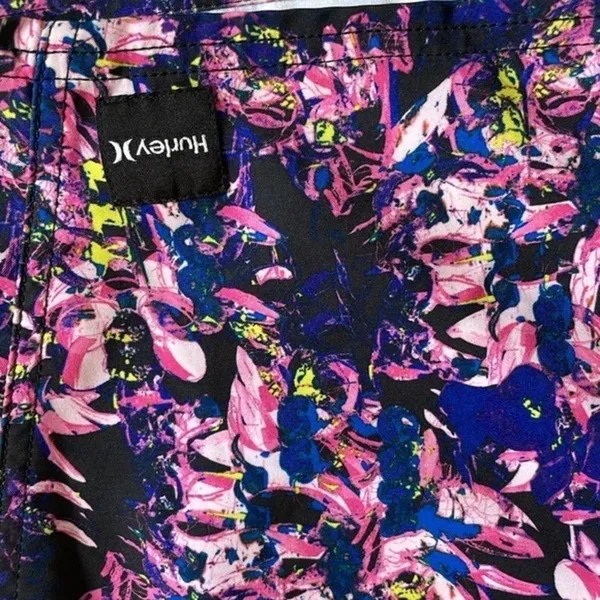 Hurley Pink Abstract Floral Boardshorts - Image 3