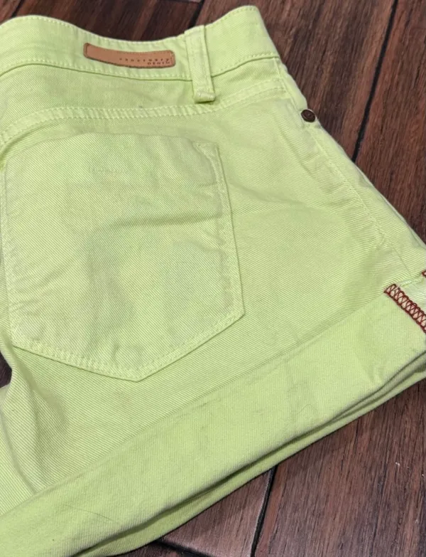 Sanctuary Vintage Neon Lime Green Denim Shorts - Image 4