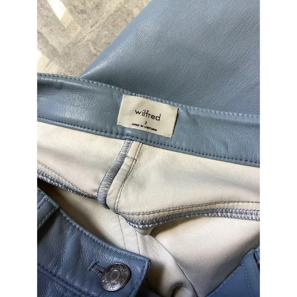 Wilfred Aritzia Melina Light Blue Vegan Leather Pants Straight Leg Size 2 - Image 6
