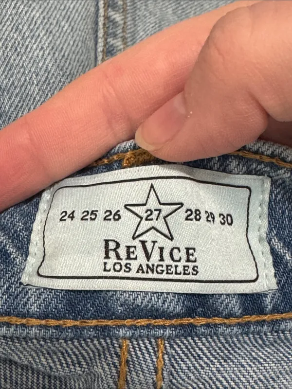 Revice Los Angeles Cut-off Distressed Fringed Rigid Denim Jean Shorts size 27 - Image 11