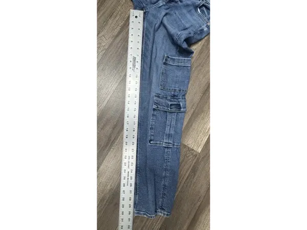 American Eagle Jeans Womens O (26x30) Cargo Super High Rise Baggy Straight Blue - Image 8