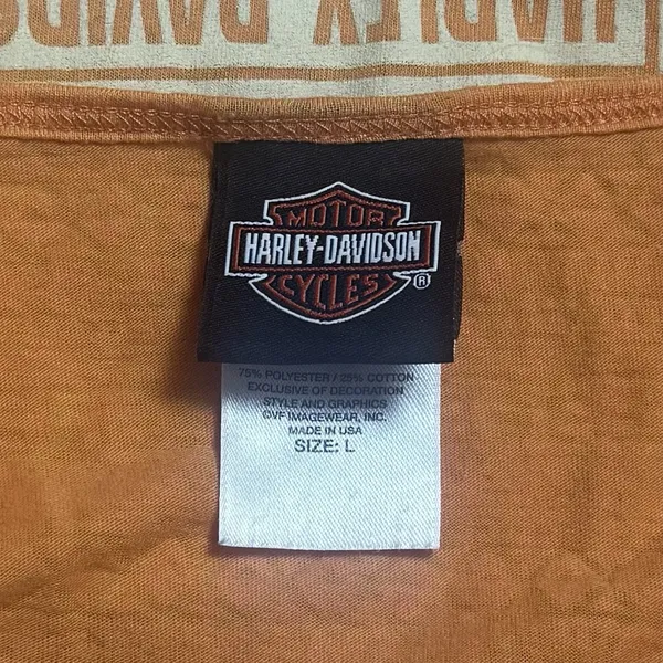 Harley Davidson Jamaica Orange Aztec Print Tank Top Novelty Motorcycle Comfort L - Image 8