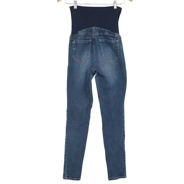Evermore Denim Maternity Skinny Jeans Medium Wash Over Belly Panel Small - Image 4