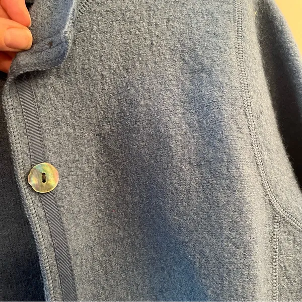 LL Bean 100% Wool Blue Womens Coat Jacket - Image 3