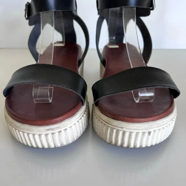MIA Women’s Lunna Black White Platform Ankle Strap Sandals Gladiator‎ Summer - Image 2