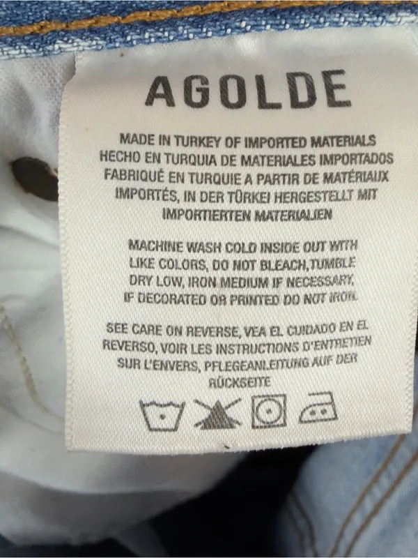 AGOLDE 90's Mid Rise Loose‎ Fit Jeans in Fall Out Blue Size 24 - Image 7