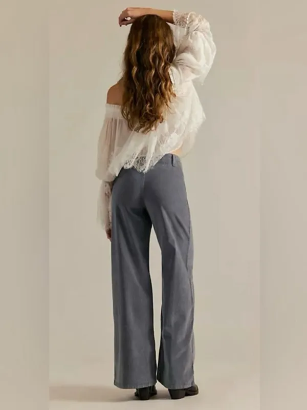 Free People NWT We The Free Libre Cord Wide-Leg Jeans Mockingbird - Image 3
