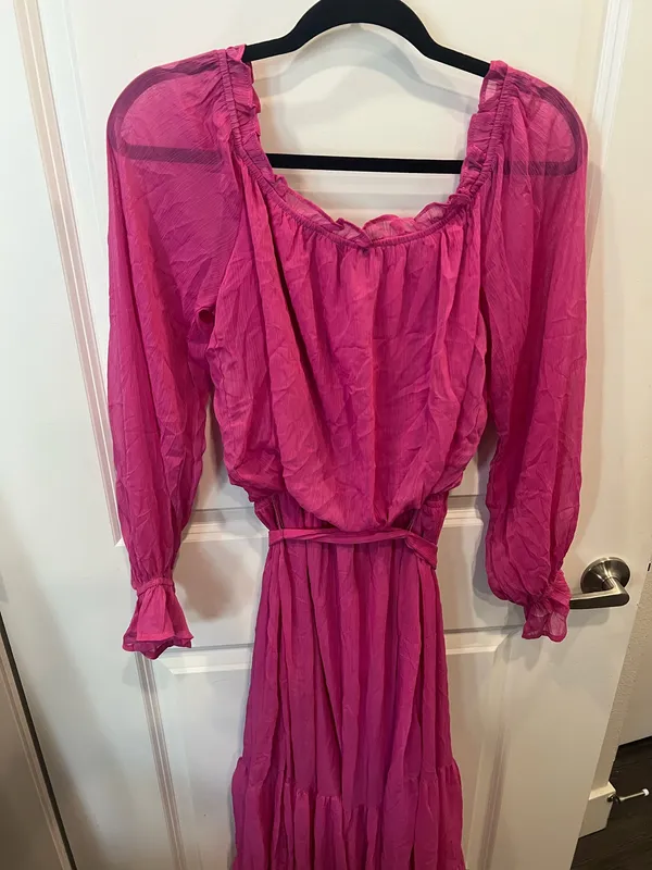 💖 VICI Pink Ruffle Tie Dress - Image 3