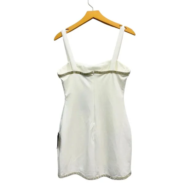 Lulus Glowing Allure White Rhinestone Sleeveless Bodycon Mini Dress size M NWT - Image 6